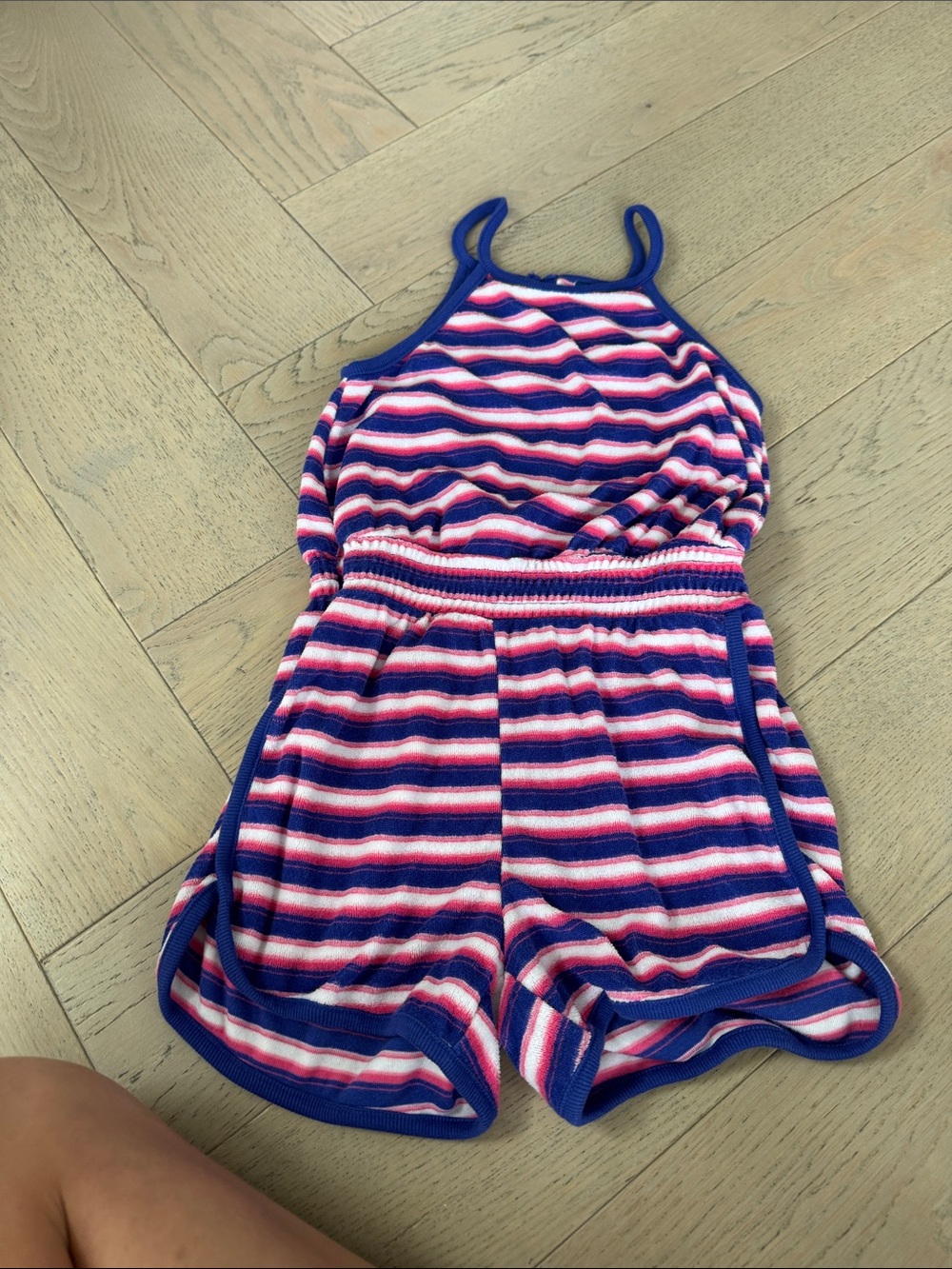 Old Navy Pink and Blue Striped Girls' Romper